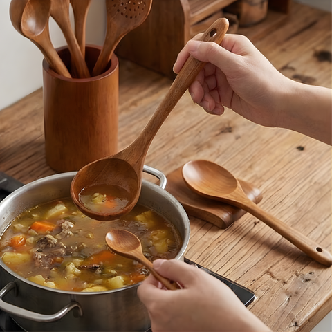 9pc Wooden Cooking Utensils